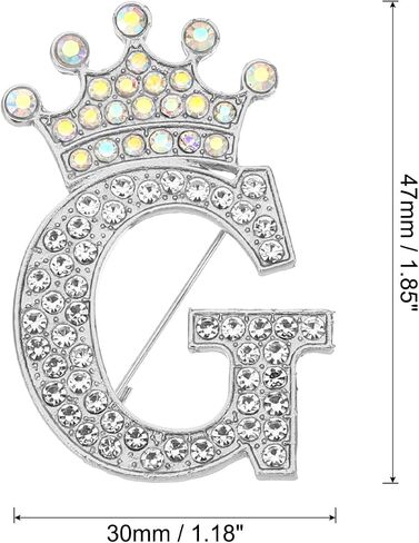 PATIKIL Letter Brooch Pins, Crown Initial Rhinestone Alphabet Letter Lapel Badges Pin for Women Suits in Saudi Arabia