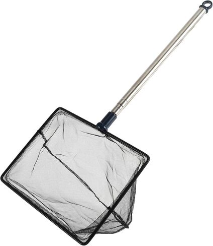 Fish Tank Net, Fine Mesh Aquarium Fish Net, Long Handle Fish Net, Stainless Steel Extendable Handle, Square Aquarium Cleaning Net for Aquarium Accessories in Kuwait