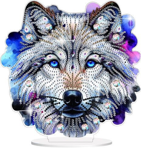 Bowetile Dolphin Diamond Art Desktop Ornaments Kits for Adults Beginners, 5D Special Shape Diamond Art Painting Animals Tabletop Ornaments, Crystal Gem Art Painting for Home Table Decor Crafts Gift in Saudi Arabia