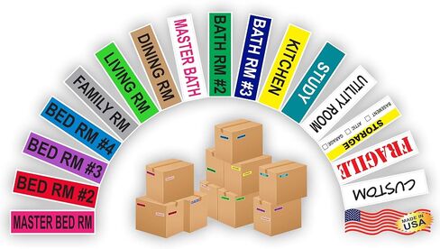 Kenco Color Coded Moving Labels - Full Box Pack - Includes Fragile Moving Supplies Packing Stickers (Room Pack) in Saudi Arabia