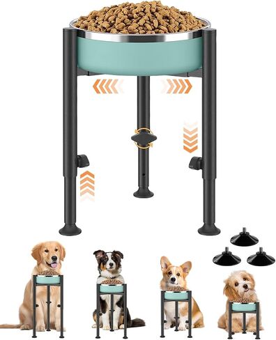 Elevated Dog Bowls, Adjustable 4 Heights Dog Bowl Stand Holders, Width 6-10" Raised Water Feeder for Puppy, Medium,Large(4 Feet, Stand Only) in Kuwait