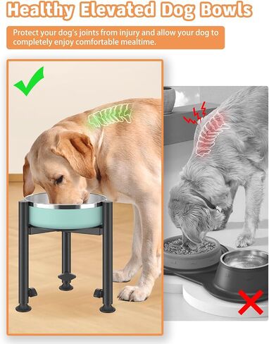 Elevated Dog Bowls, Adjustable 4 Heights Dog Bowl Stand Holders, Width 6-10" Raised Water Feeder for Puppy, Medium,Large(4 Feet, Stand Only) in Kuwait