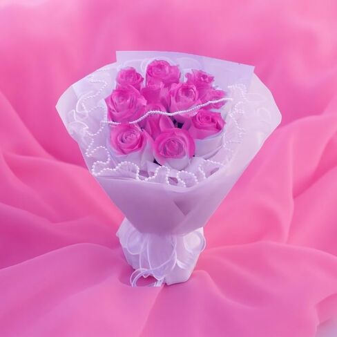 4.37 Yards White Bouquet Wrapping Paper Flower Wrapping Mesh Paper for Mother's Day Valentine's Day in Kuwait