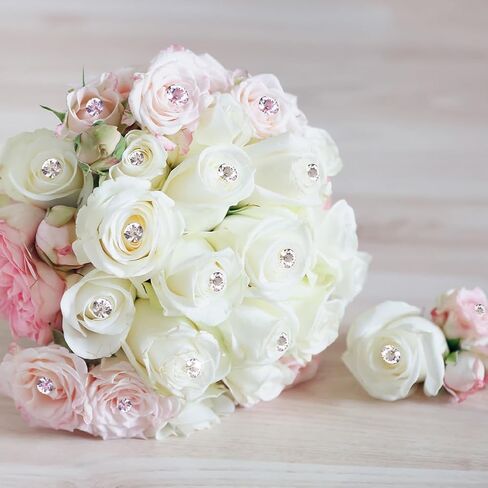 100 Pcs Corsage Bouquet Pins 1.5 Inch Corsage Boutonniere Pins Crystal Rhinestones Pin Clear Flower Pins Straight Needle for Bouquets,Wedding Bride Hair Decorations Jewelry DIY Decoration in Saudi Arabia