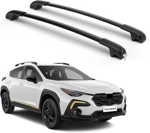 قضبان متقاطعة لرف السقف من Richeer متوافقة مع 2018-2023 Crosstrek / 2017-2023 Impreza مع قضبان جانبية، شريط متقاطع من الألومنيوم لرفوف البضائع على السطح، زورق الأمتعة، حقيبة سقف دراجة الكاياك in Kuwait