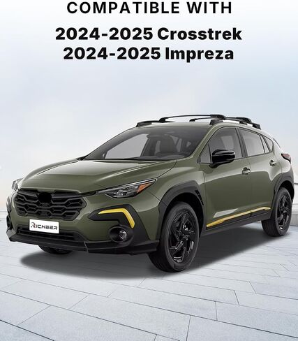 قضبان متقاطعة لرف السقف من Richeer متوافقة مع 2018-2023 Crosstrek / 2017-2023 Impreza مع قضبان جانبية، شريط متقاطع من الألومنيوم لرفوف البضائع على السطح، زورق الأمتعة، حقيبة سقف دراجة الكاياك in Kuwait