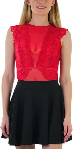 ToBeInStyle Women's Sensual Fishnet Rhinestone Bodysuit in Kuwait
