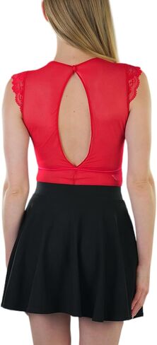 ToBeInStyle Women's Sensual Fishnet Rhinestone Bodysuit in Kuwait