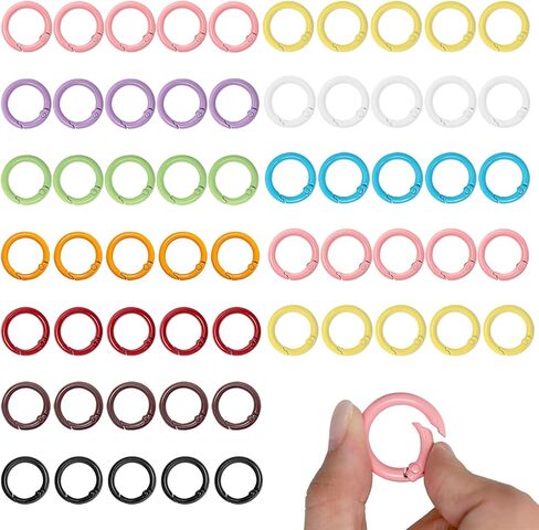 50 Pcs 1 Inch Metal Spring O Rings Round Carabiner Ring Clip,Round Snap Clip for DIY Accessories Craft Making in Saudi Arabia