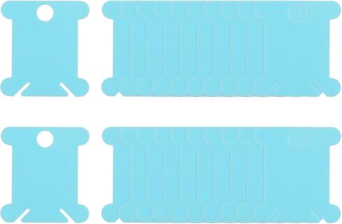 HARFINGTON 300pcs Embroidery Floss Bobbins, 1.5" x 1.4" with Thread Clips Plastic Floss Bobbins Cardboard for Cross Stitch Thread Organizer Holder DIY Craft Sewing Storage, Blue in Saudi Arabia