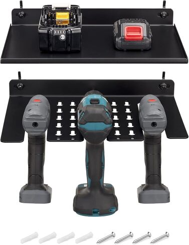 Navaris Drill Holder for Pegboard or Wall - Tool Organizer Storage Accessories - Wall Mount Rack for Pegboards, Garage Walls, Power Tools in Saudi Arabia