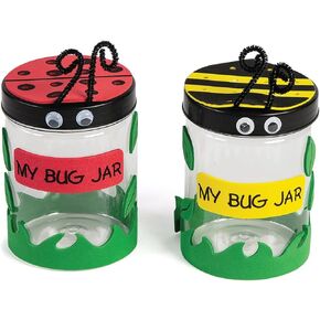 Fun Express Plastic Bug Jar Craft Kit - Crafts for Kids and Fun Home Activities - VBS Vacation Bible School Supplies/Decor