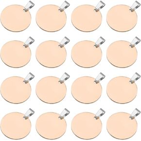 PATIKIL 16PCS ختم المعادن الفراغات ، 25 ملم جولة ختم العلامات علامات الفولاذ المقاوم للصدأ الفولاذ الصلب المعد