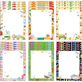 العودة إلى ورقة القرطاسية المدارس 60pcs ملونة الاشياء المدرسية ورقة الرأسية