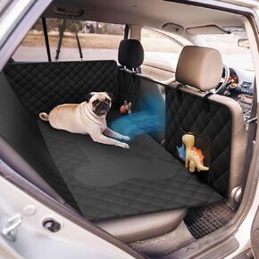Dog Car Seat Cover for Back Seat Hard Bottom Protector -Waterproof Dog Hammock for Cars Mesh Window Panel - Heavy Duty 400lbs Backseat Extender for Dogs, Sturdy Pet Seat Covers for Trucks SUV