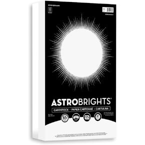 Strobrights® Card Stock ، Astro White ، Legal (8.5 "× 14") ، 65 رطل ، حزمة 125