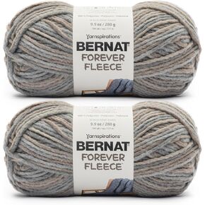 Bernat Forever Fleece Seaglass Yarn - 2 Pack of 280g/9.9 oz - 100% Polyester - #6 Super Bulky - 194 Yards - Knitting/Crochet