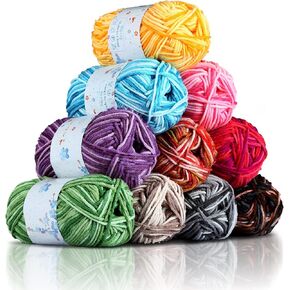 10x50g ألوان Multi acrylic Yarn 50g 1750 ياردة طقم خيوط الكروشيه مع حقيبة أرجوانية للحياك