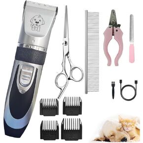 كليبرز الكلب لإعداد Cat Clippers ضوضاء منخفضة ، قابلة للشحن ، لاسلكي ، حلاقة الحيوانات الأليفة للشعر المليء بالحيوانات الهادئة للحيوان