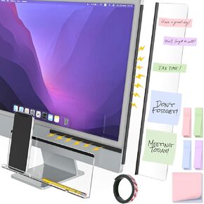 لوحات مذكرات Nihome 2-Pack Magnetic Monster مع ملاحظات لزجة للمنزل والمكتب ، اللوحات الجانبية والسفلية مع حامل الهاتف وثقوب الشحن ، منظم شفاف للملاحظات ، قوائم المهام والمزيد