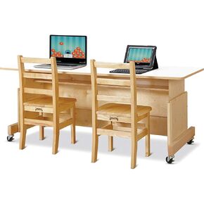Jonti-Craft 3358JC Apollo Double Computer Desk ، Maple Top