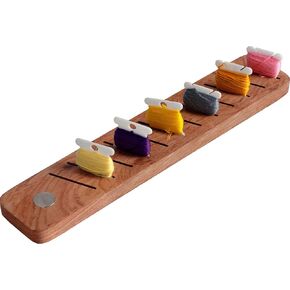 Savina Hardwood Bobbin Rack Organizer ، حامل التخزين المؤقت المغناطيسي المكون من 12 فحوصًا لخيط التطريز ، لوحات خيوط الخياطة ، تخزين غرزة (منظم الخيط الخشبي فقط)