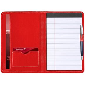 Mini Padfolio/Junior Portfolio Folder Case ، Business A5 Binder Organizer Notepad for Men Women ، 5 × 8 من لوحة الكتابة ، Orange.