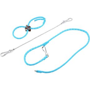 Hamster Rat Mouse Leash ، Tharness Tharness Rope Training for Small Hamster Rat Squirrel Gerbil Guinea Pigs Mouse with Finder Bell (Blue)