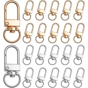20pcs 1.26 × 0.39 بوصة خطاف سلسلة مفاتيح دوارة مفتاح ، مشبك مخلب لوبستر المعدني لصنع سلسلة المفاتيح ، حبل دوارة سنانير سنانير سلاسل مفاتيح موصل صنع المجوهرات