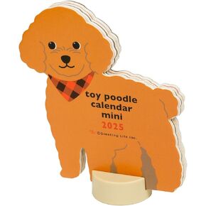 Greeting Life 2025 Calendar Animal Die Cut Mini Toy Poodle Tabletop C-1620-ET