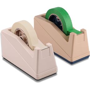Lichamp 2 Pack Desktop Tape Dispenser حامل مع جوهر كبير 3 بوصات للشريط التقني ، شريط نقل الحرارة ، شريط الرسامين ، شريط فريزر وشريط المطبخ ، mtdb04
