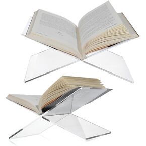 2 Pack Acrylic Book يقف للعرض ، 11 "× 5.9" × 5 "حامل للكتاب واضح ، لعرض وقراءة كتب الطبخ ، والكتب الفنية ، والأناجيل ، والمسلسلات ، المجلات