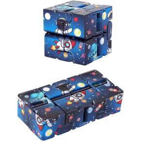 Cube Infinity Cubes Infinity Blocks Smooth to Run to Practise Fingers,Relieve Stress Anxiety Office Desk Toys Space Blue Fun Your Life