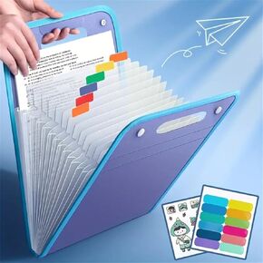 13-Tier Vertical File Bag Portable Durable and Large Capacity A4 Document Storage Organizer