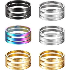 6Pcs Jump Ring Opener, Stainless Steel Jump Ring Opener Finger Tool, Charm Circle Opening Closing Rings Tool for Jewelry Making Beading Supplies(Black, Silver, Gold, Colorful)