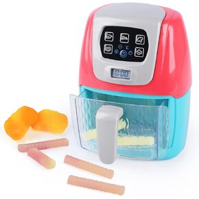 Toy Air Fryer for Kids, Kids Play Kitchen Playset Accessories, Chefs Pretend Kitchen Appliance Toys Oven w/Light, Sound, Play Food Grill Cooking Utensils for Boys Girls Toddlers 2+