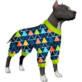 LovinPet Dog Pajamas Apparel for Giant Dogs, Pitbull Clothes, Stretch Knit, Hawaiian Flowers Print, Big Dogs Pullover Onesie, Pajamas for Pitbulls, Pitbull Onesie, Full Coverage Big Dog Pjs, 2XL