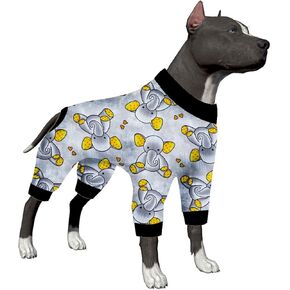 LovinPet Big Dogs PJS Onesies, Blue Triangle Print, Post Surgery Shirt, UV Protection, Pet Anxiety Relief, Wound Care Onesie for Large Dog,3XL in Kuwait