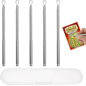Divina Vitae 5PCS Tickety Ticketer Tool Metal Scratch Off Tool Tool Multi Lotto Scratcher Tool لتذاكر الخدش والملصقات