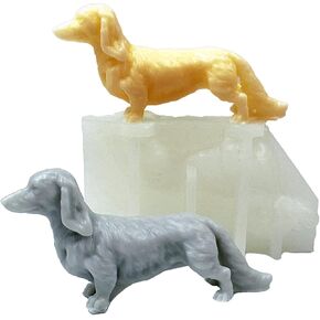 Wehous 3D Dachshund Silicone Mold, Dog Animal Epoxy Resin Casting Molds, Vivid Dog Silicone Concrete Plaster Ornament Molds, Unique Pendant Car Freshie Keychain Molds for Resin Art Craft Home Decor