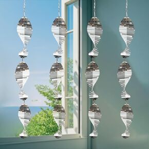 9pcs أقراص خوف من الطيور العاكسة للرياح ثلاثية الأبعاد في الهواء الطلق عاكسات الطيور المعدنية لديكور خارجي خفيفة الوزن معلقة لأجهزة الطيور لتخويف الطيور بعيدًا عن الفناء