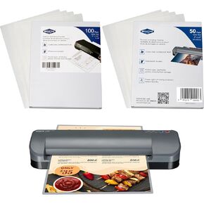 SINCHI 3-10 mil, 13-inch Commercial Laminator & Two Letter Size Laminating Sheet (5 mil 100 Pack & 10 mil 50 Pack)