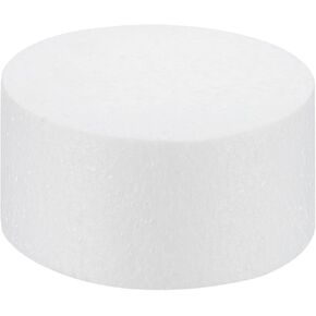 Meccanixity Round Foam Cake Dummy 4 بوصة × 2 بوصة دائرة كعكة دمية مجموعة لكعك الزفاف ، كعكات أعياد الميلاد ، الحرف ، وعرض النوافذ 1 حزمة