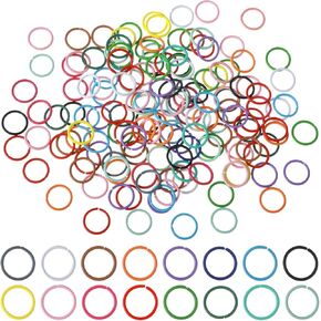 حلقة قفزة ملونة 10 ملم ، 160pcs 16 ألوان حلقات قفزة مفتوحة للمجوهرات صنع موصلات حلقة DIY Crafts قرود القرود الصنع