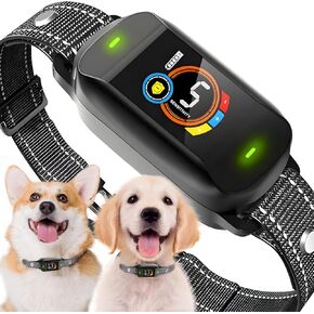 طوق لحاء الكلاب GPS ، طوق ذكي قابل لإعادة الشحن ، تدريب مضاد للبطانة مع 4 أوضاع قابلة للتعديل رفيع الصفر و 5 حساسيات ، IP67 مقاوم للماء ، طوق لحاء الكلاب الصغيرة المتوسطة الكبيرة (أسود)