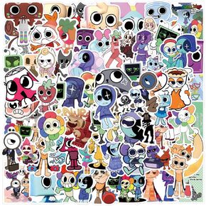 108pcs Dandy's World Kids Sticker Pack ، شارات قابلة للإزالة للماء ، ملصقات زجاجة مياه الهاتف المحمول