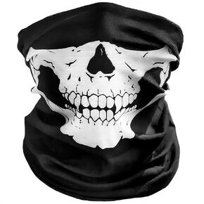 Skull Face Mask for Men - Skull Snowboard Mask Ski Mask for Women Neck Warmer Skull Bandana - Face Winter Hat Helmet Motorcycle Half Helmet Cover - Black Head Scarf Black Ski Mask for Men Face Cover