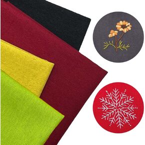 4pcs nature linen eedlework fabric ، kurilai solid color formery ، square linen clatse crafts accsities for garment craft ، stitch cross ، eedle Embroidery ، DIY Decoration (19x19 in)