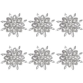 Fingerinspire 6 PCs Flower Hotfix Rhinestone Chaking 2.1x2.1inch Platinum Clear Rhinestone thebique Rhinestone Iron on Patches Flower Crystal Patch for Wedding Bridal Wedder Garments Diy