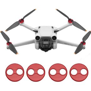 غطاء محرك الألومنيوم الذي تمت ترقيته من Darkhorse مقسمة 4 قطع متوافقة مع DJI Mini 4 Pro Mini 3 Pro Drone Accessory - Dustproof ، مقاوم للماء ، حماية - أحمر - أحمر